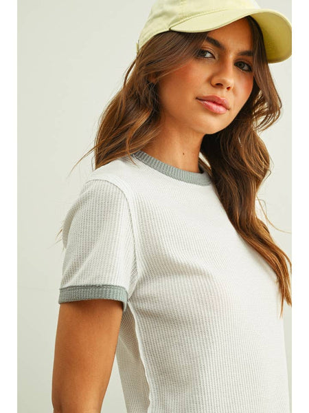 Color Combo Waffle Top