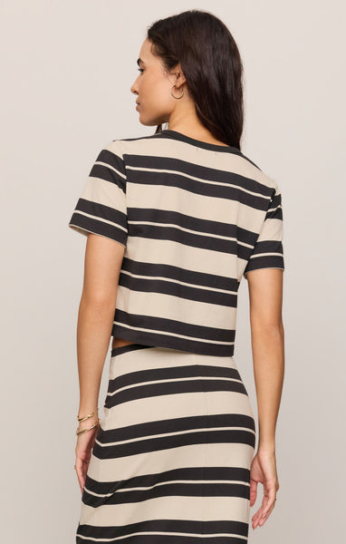 Gail Striped Jersey Midi Skirt