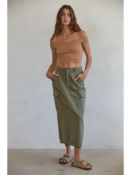 Seamless Ribbed Off Shoulder Crop Top
