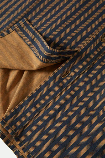 Charter Print Short Sleeve Woven Shirt - Washed Blue/Sunnaked Stripe