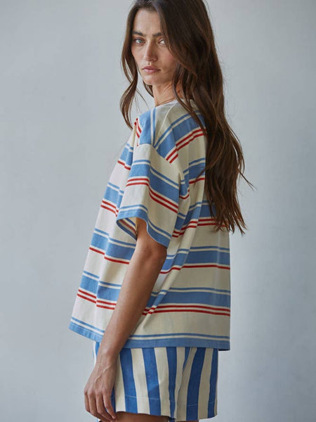 Knit Cotton Multi Striped Shirt