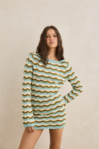 Whispering Tides Mini Dress