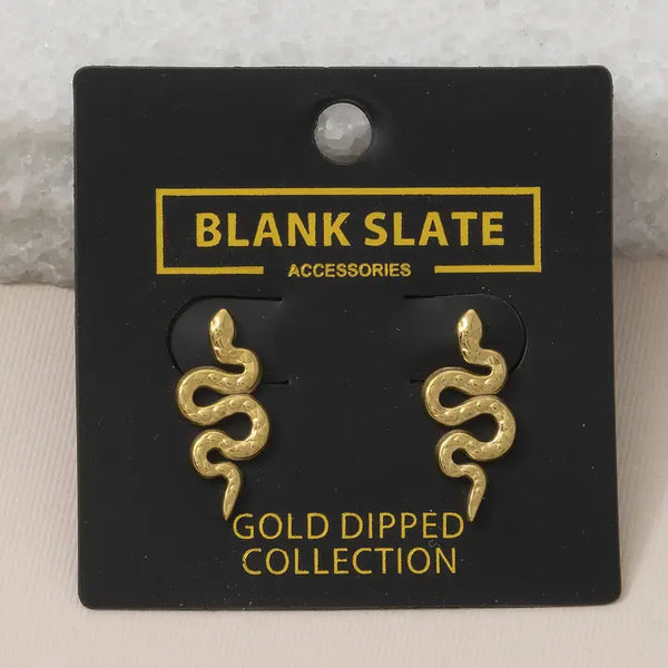 Snake Textured Stud Earrings