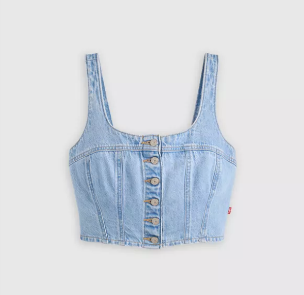 Audra Seamed Denim Tank Top