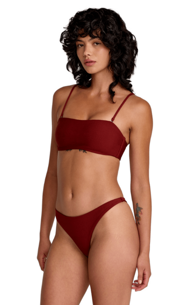 Micro Rib Tube Bandeau Bikini Top