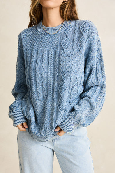 Patchwork Salt Wash Sweater