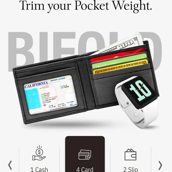 Leather Slim Bifold Wallet