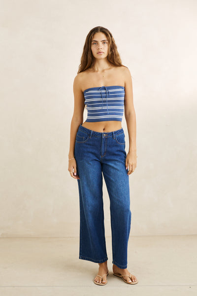 Vista Stripe Strapless Top