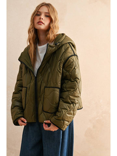 Quilted Jacket With Hood