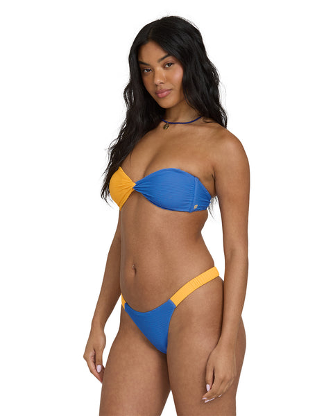 Tanlines Color Blocked Twist Bandeau Bikini Top