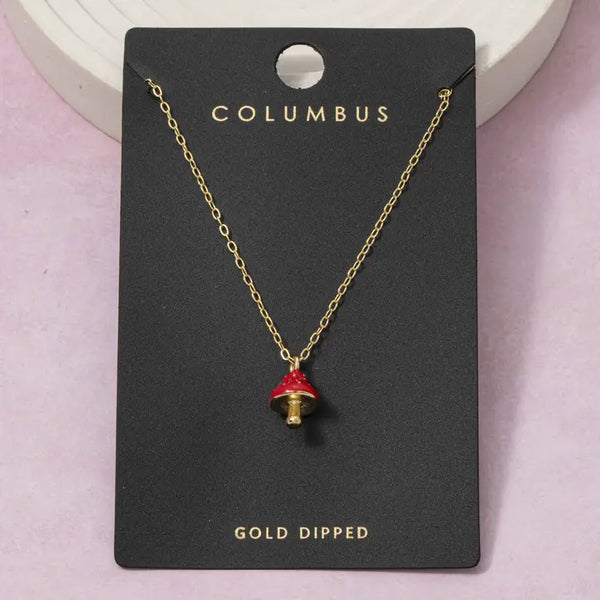 Mushroom Charm Pendant Necklace