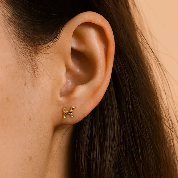 Fortune Dog Stud Earrings