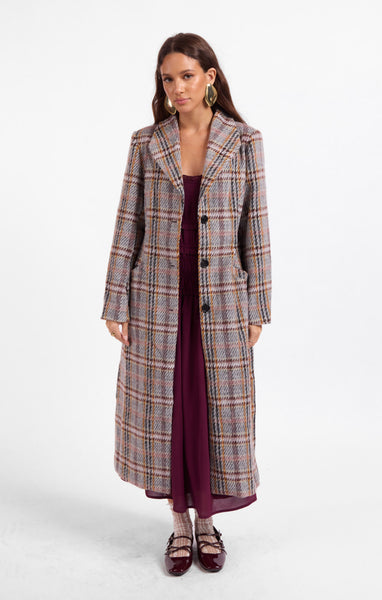 Flower Bed Plaid Coat