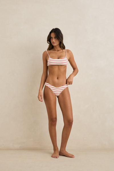Tami Stripe Crop Bikini Top