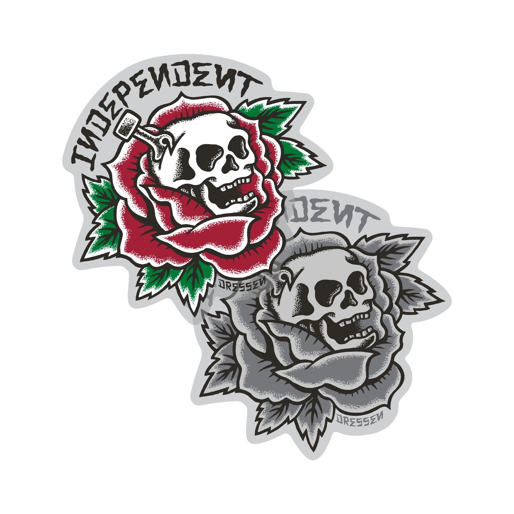 Dressen Skull Rose Sticker