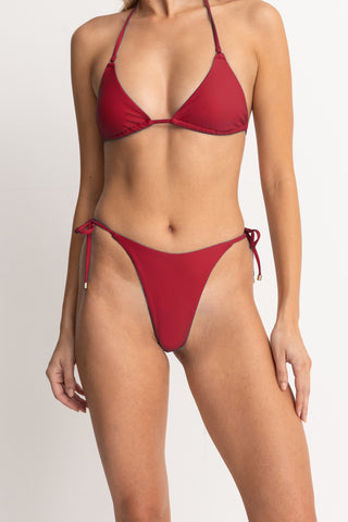 Classic Tie Side Bikini Bottom - Cherry