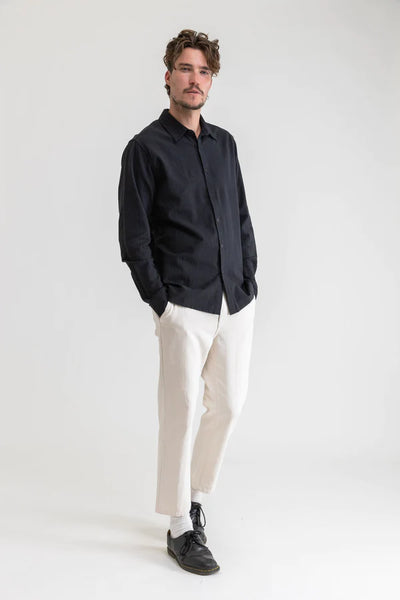 Rhythm Classic Linen Long Sleeve Shirt - Vintage Black