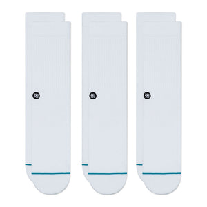 Stance Icon Crew 3 Pack Socks - White
