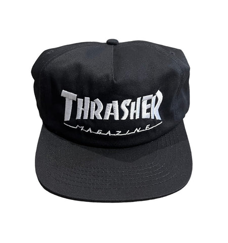 Thrasher Mag Logo Snapback Hat - Black/White