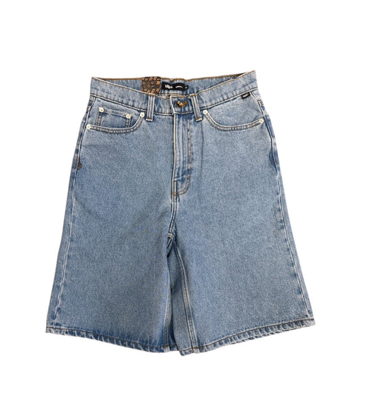 Check 5 Baggy Denim Shorts - Stonewash Blue