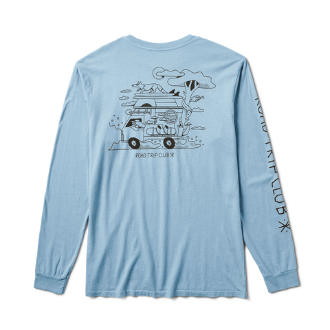 Roark Road Trip Club Long Sleeve Tee - Dusty Blue