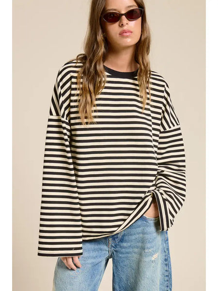 Striped Terry Oversized Shirt