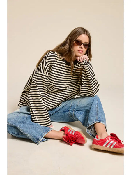 Striped Terry Oversized Shirt