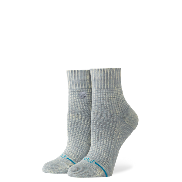 Solid Waffle Quarter Socks
