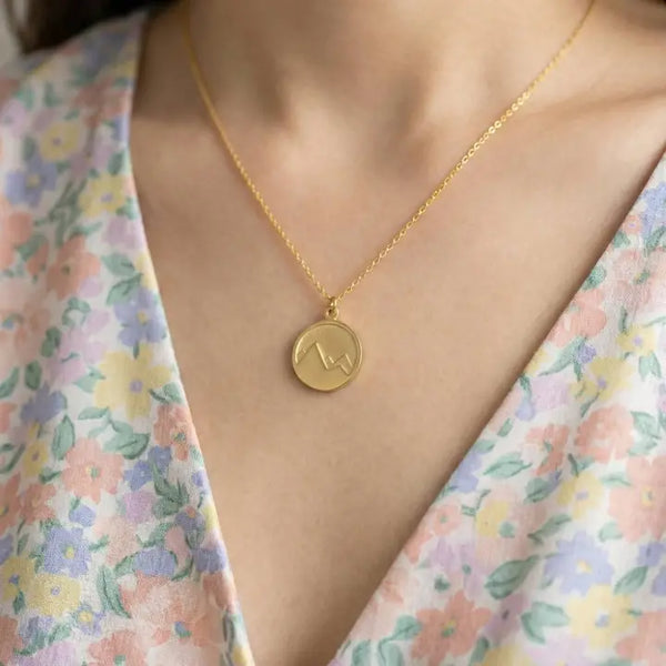 Mountain Coin Pendant Necklace