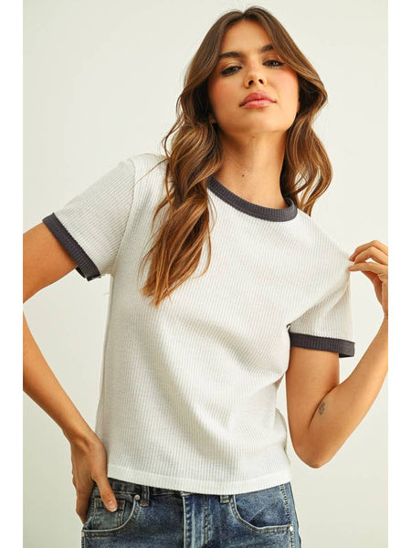 Color Combo Waffle Top