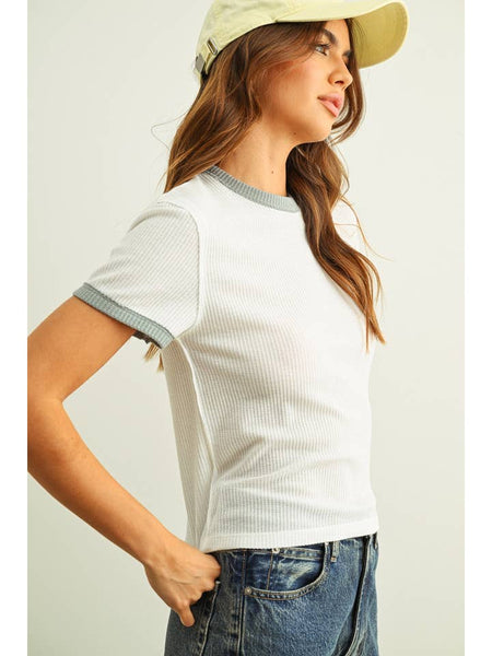 Color Combo Waffle Top