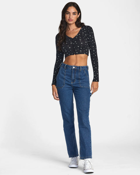 RVCA Homecoming Top Pointelle - RVCA Black