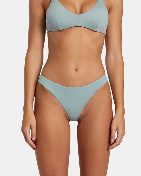 RVCA Solid Cheeky Bikini Bottom - Shale