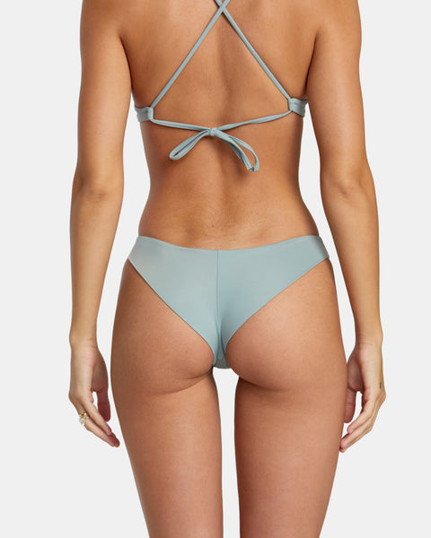RVCA Solid Cheeky Bikini Bottom - Shale
