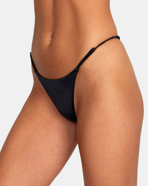 RVCA Solid Ultra Skimy Bikini Bottoms - Black