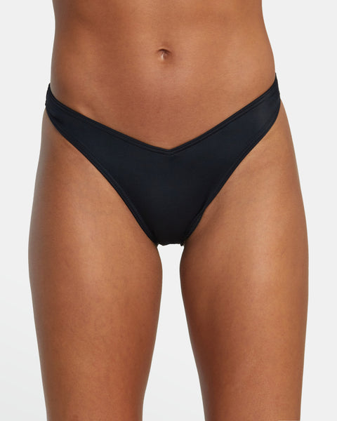 RVCA Solid Medium Bikini Bottom - Black