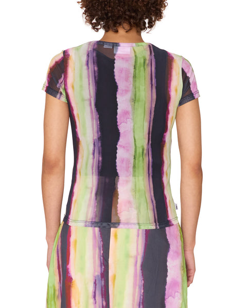 Midori Mesh Short Sleeve - Stripe Multi