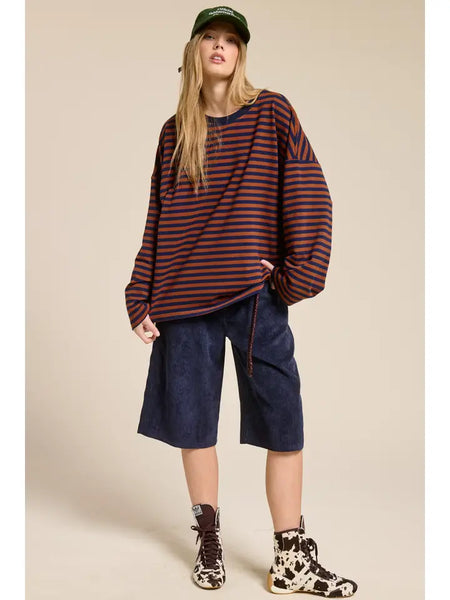 Striped Terry Oversized Shirt