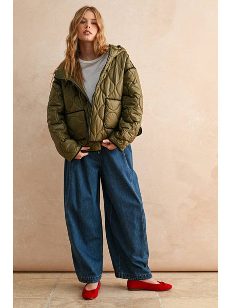 Quilted Jacket With Hood