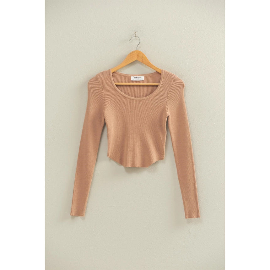 Scoop Neck Long Sleeve Top