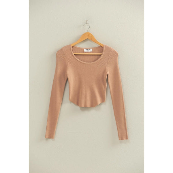 Scoop Neck Long Sleeve Top