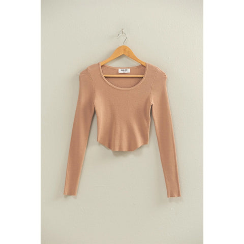 Scoop Neck Long Sleeve Top
