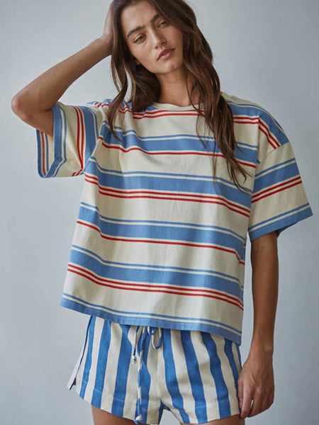 Knit Cotton Multi Striped Shirt