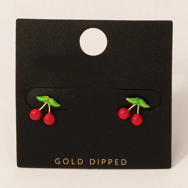 Mini Cherry Stud Earrings