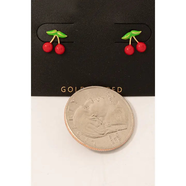 Mini Cherry Stud Earrings