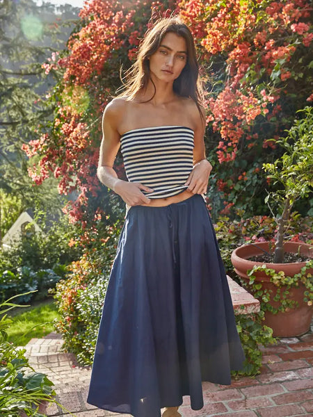 Knit Ribbed Striped Tube Top