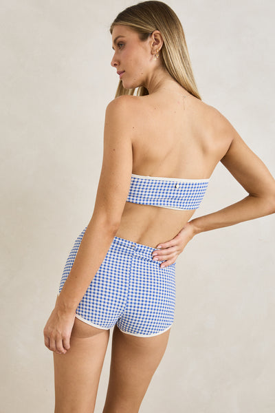 Capri Check Bandeau Bikini Top