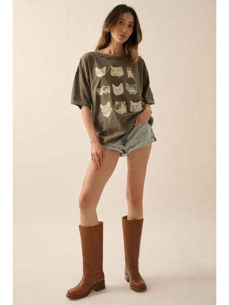 Cat Photos Oversized Tee