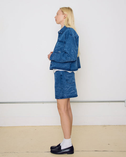 Trinity Wrinkle Denim Skirt