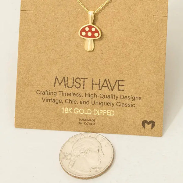 Red Mushroom Pendant Necklace